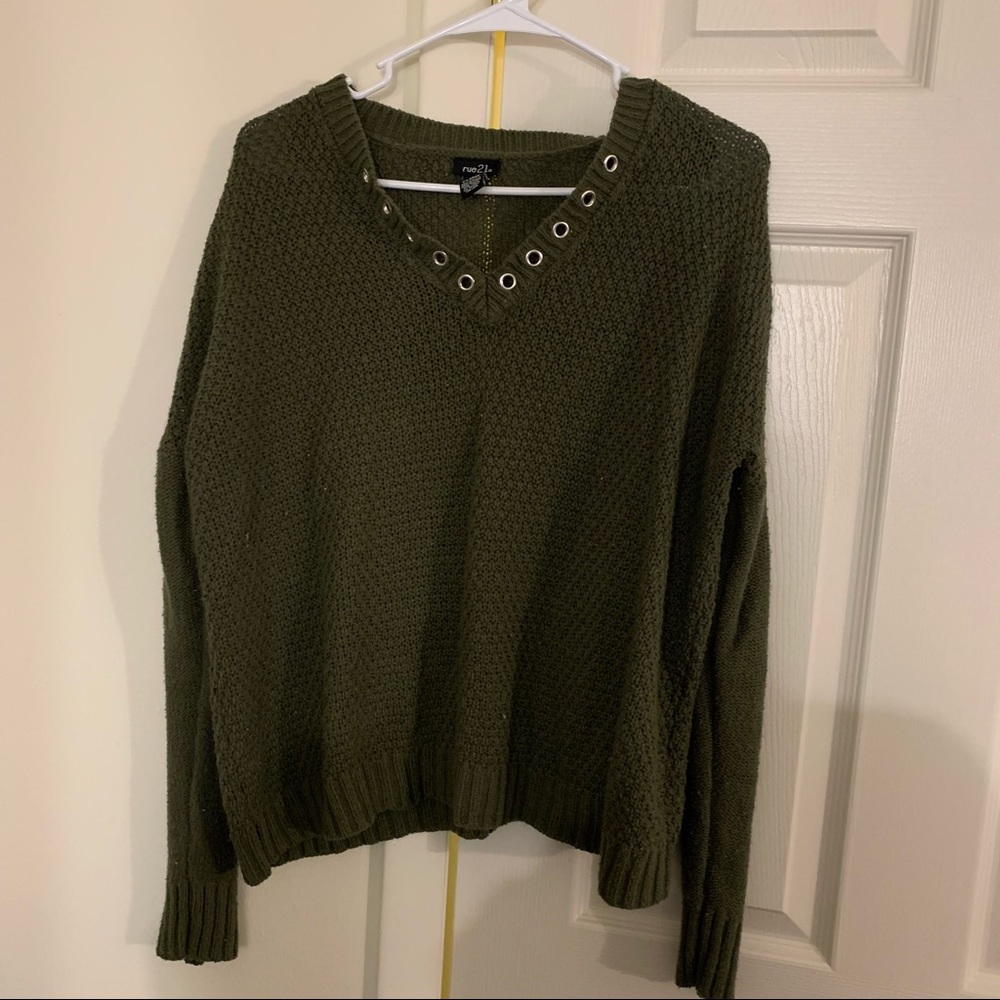 Olive Green Knit Top